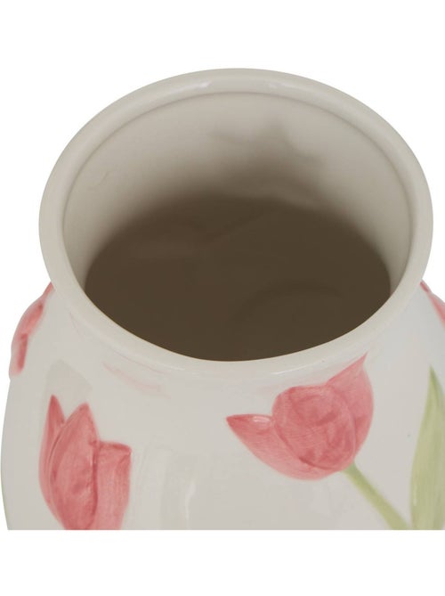 Vase motif tulipes en relief en dolomite FLDR - Kiabi