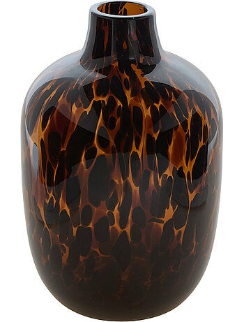 Vase moucheté en verre ambré - AFIBEL
