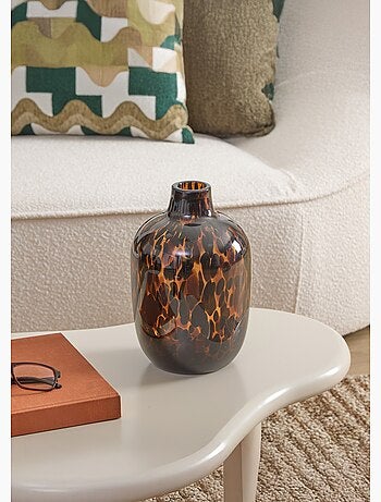 Vase moucheté en verre ambré - AFIBEL