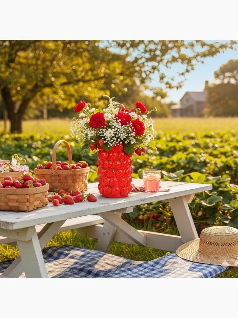 Vase multi fraises en ceramique Rouge - Kiabi
