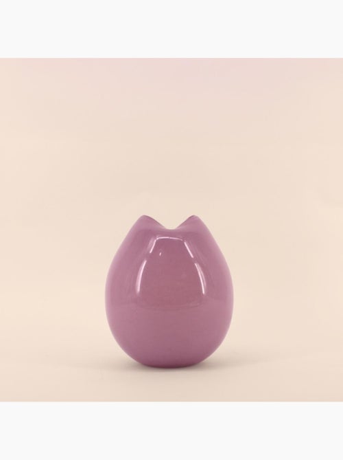 Vase ondulé en verre opaque rose 22cm - Kiabi