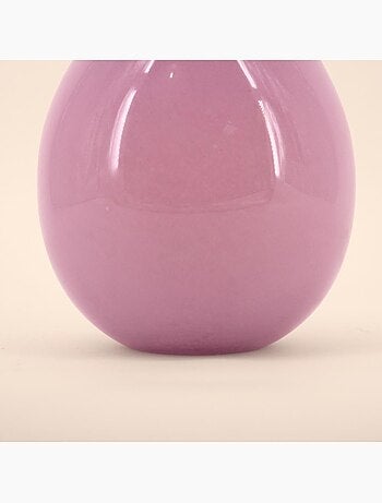 Vase ondulé en verre opaque rose, H22cm