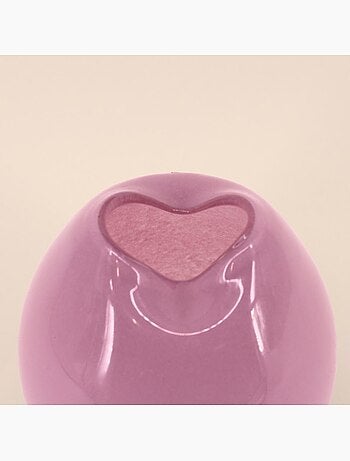 Vase ondulé en verre opaque rose, H22cm