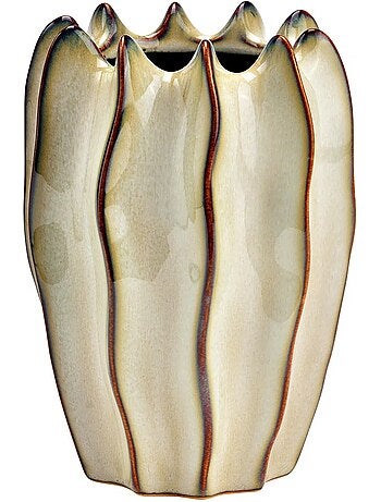 Vase ondulée Design beige