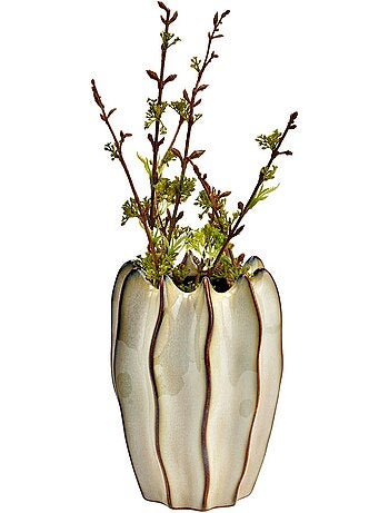 Vase ondulée Design beige