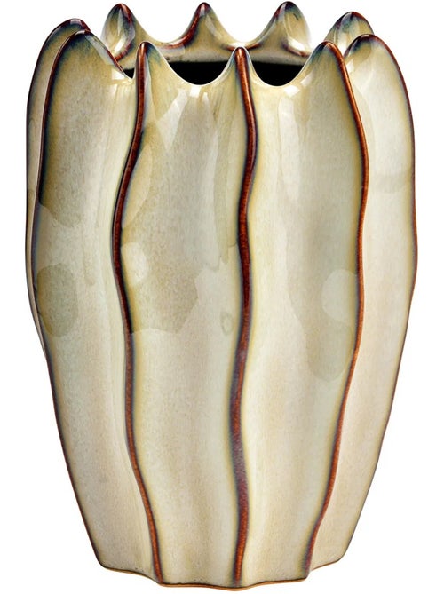 Vase ondulée Design beige - Kiabi