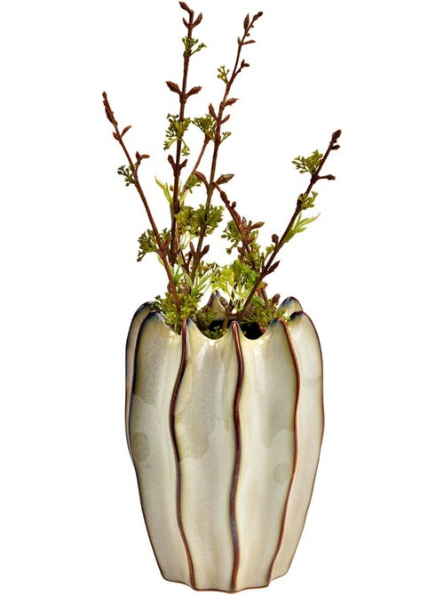 Vase ondulée Design beige - Kiabi