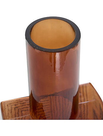 Vase original carré-cylindre en verre RESO