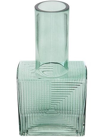 Vase original carré-cylindre en verre RESO