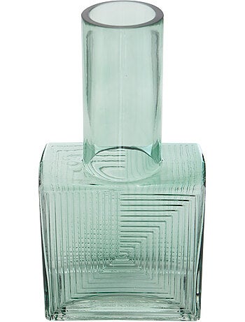 Vase original carré-cylindre en verre RESO