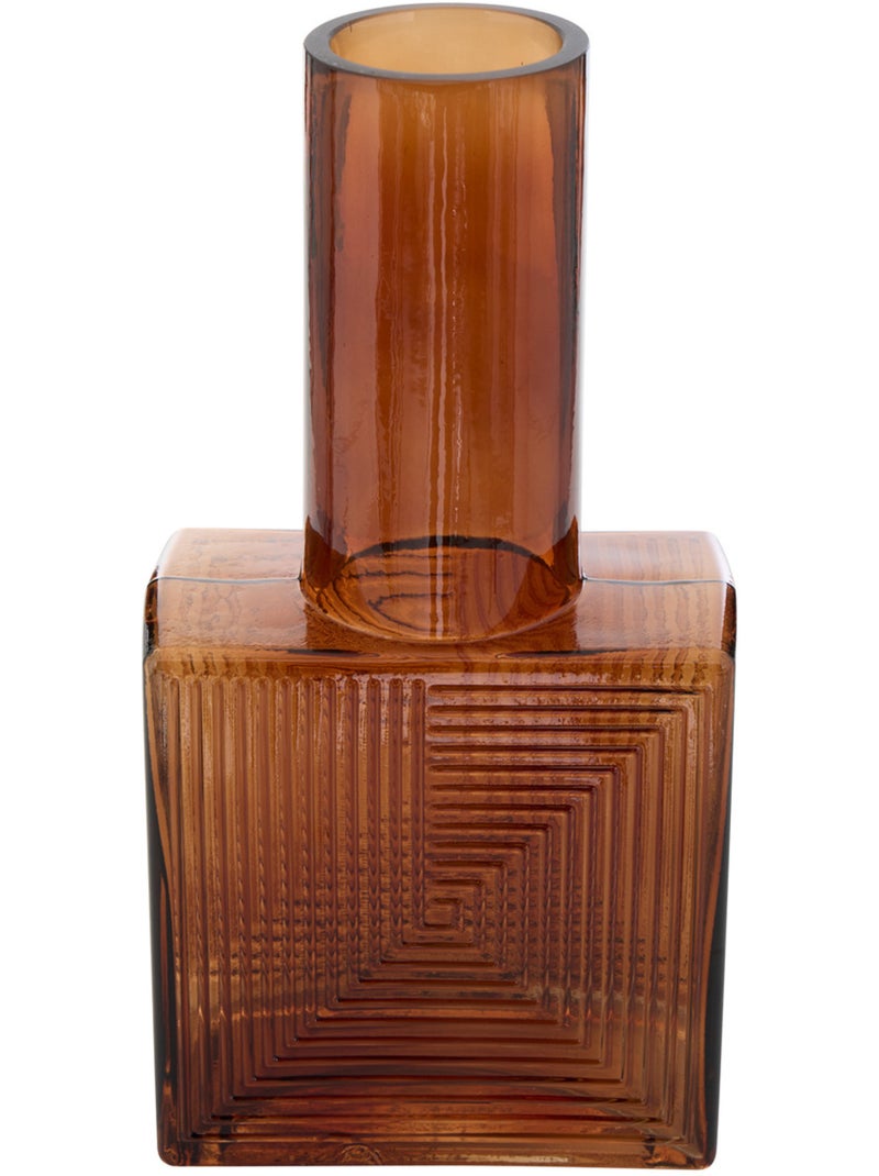 Vase original carré-cylindre en verre RESO Vert - Kiabi