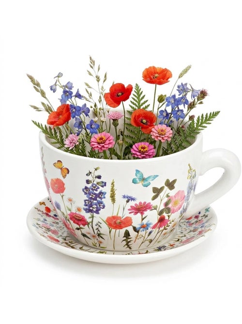 Vase ou pot de fleurs en forme de tasse Colorée - Kiabi