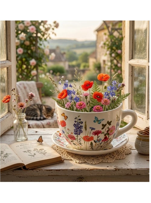 Vase ou pot de fleurs en forme de tasse Colorée - Kiabi