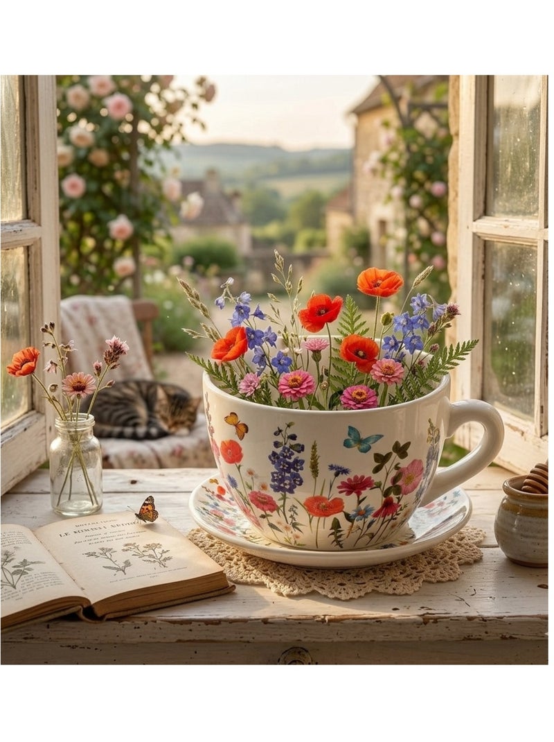 Vase ou pot de fleurs en forme de tasse Colorée Blanc - Kiabi