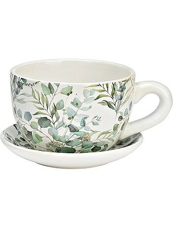 Vase ou pot de fleurs en forme de tasse eucalyptus