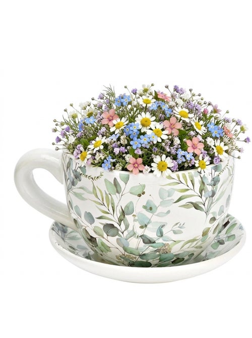 Vase ou pot de fleurs en forme de tasse eucalyptus - Kiabi