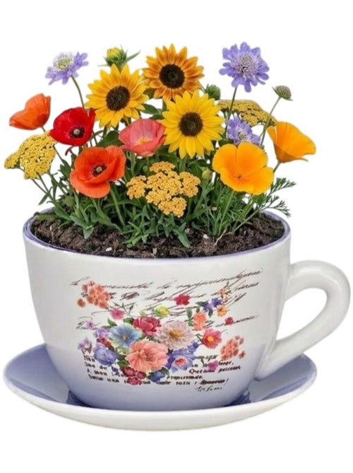 Vase ou pot de fleurs en forme de tasse joli Lilas - Kiabi