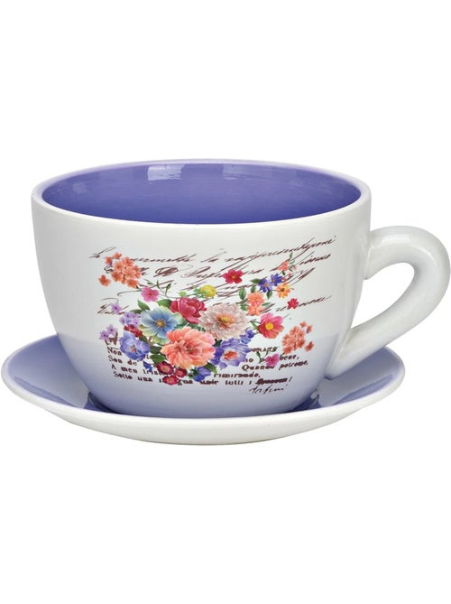 Vase ou pot de fleurs en forme de tasse joli Lilas - Kiabi