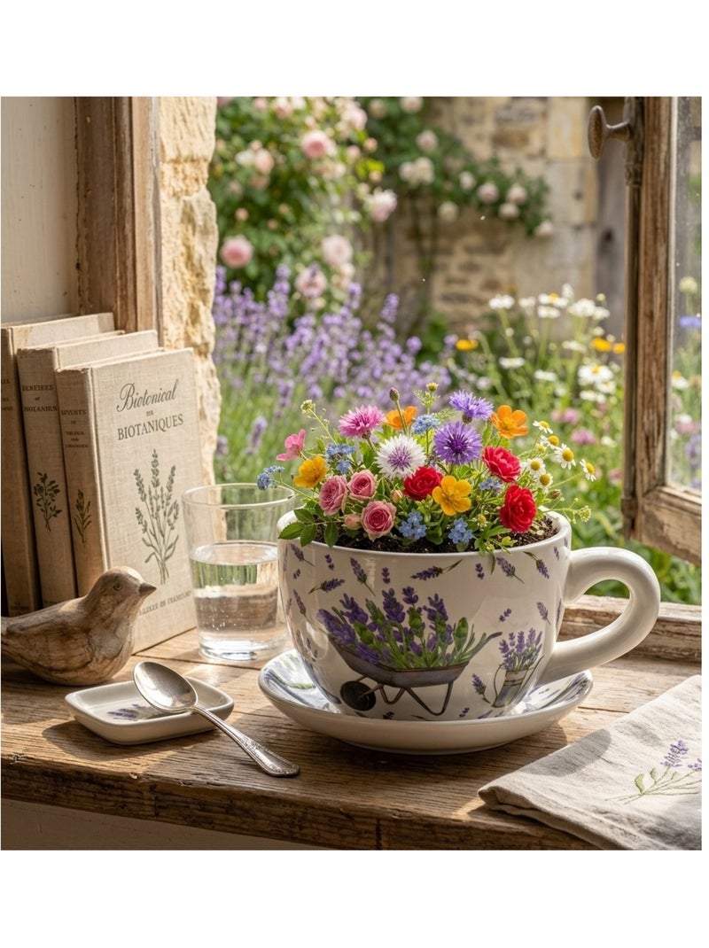 Vase ou pot de fleurs en forme de tasse Lavandes Violet - Kiabi