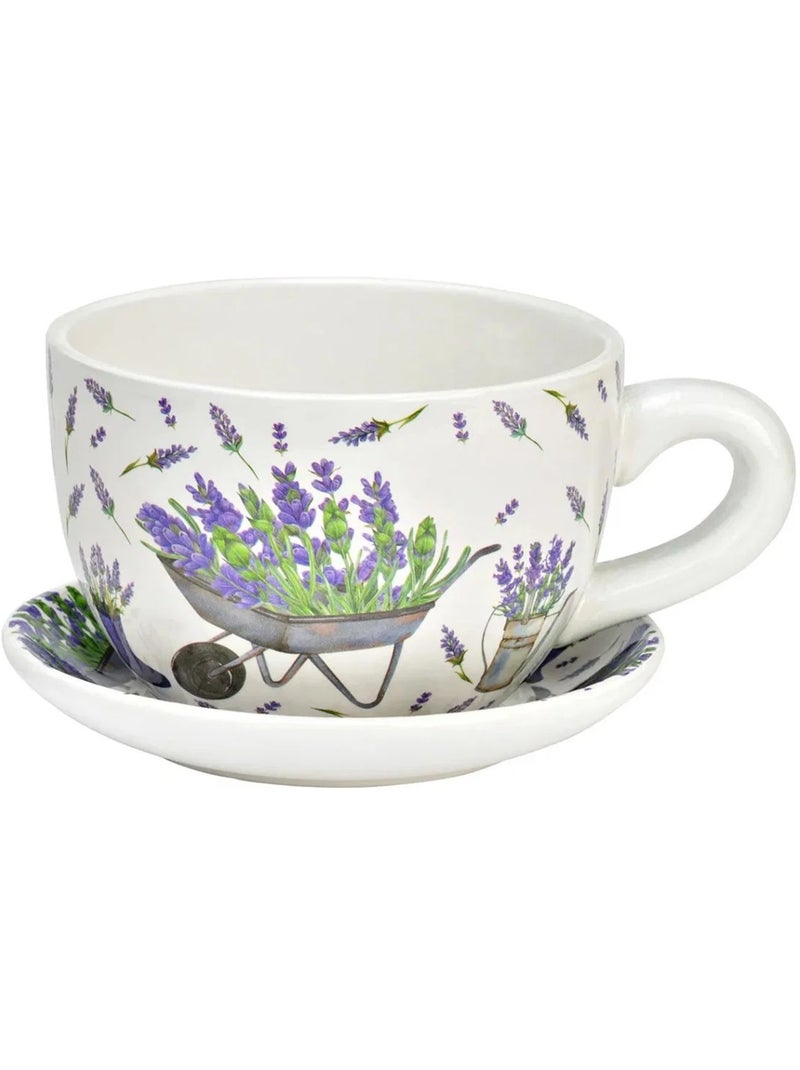 Vase ou pot de fleurs en forme de tasse Lavandes Violet - Kiabi