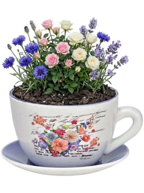 Vase ou pot de fleurs en forme de tasse Lilas - Kiabi