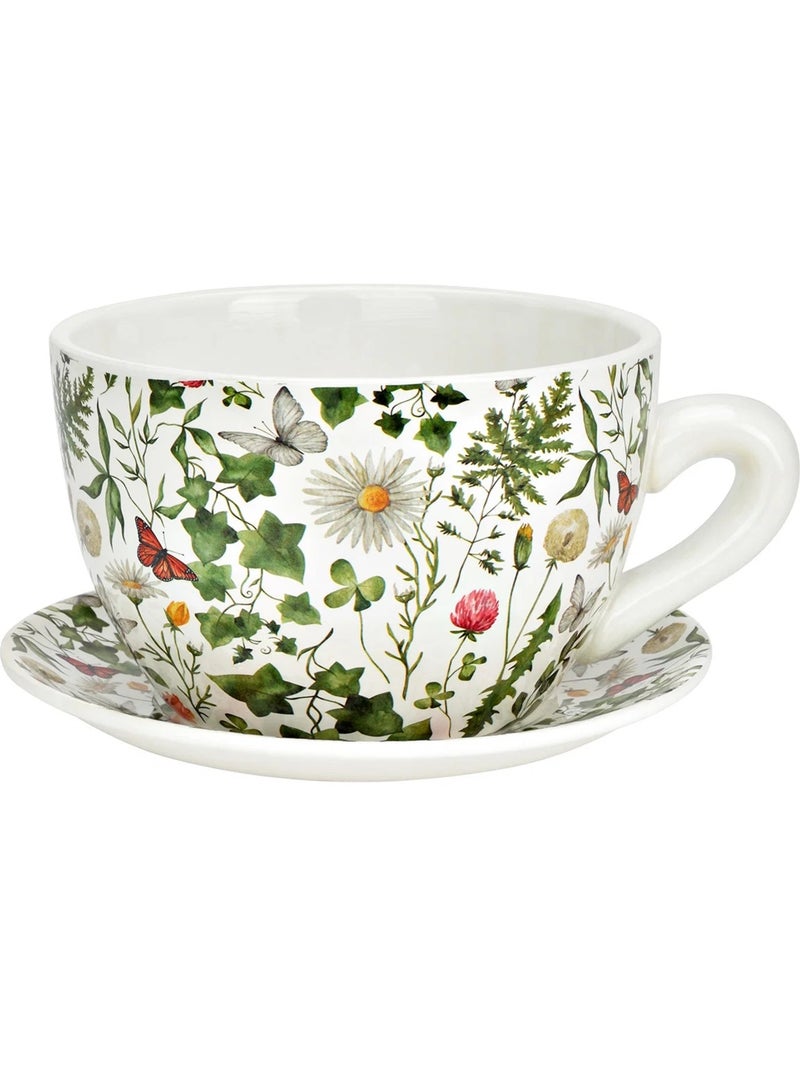 Vase ou pot de fleurs en forme de tasse Marguerites Blanc - Kiabi