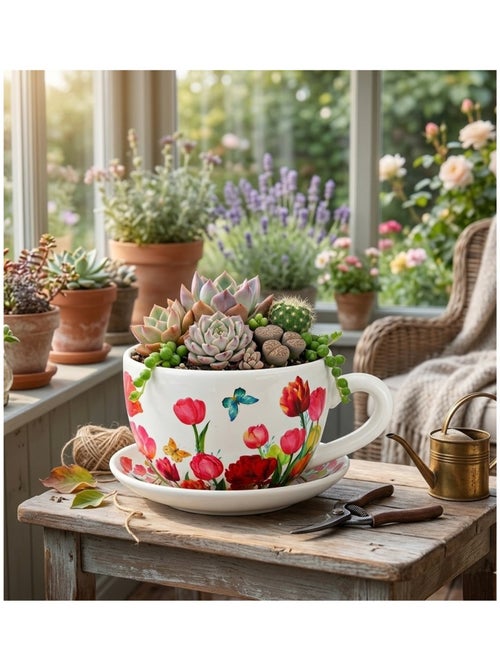 Vase ou pot de fleurs en forme de tasse tulipes - Kiabi Vase ou pot de fleurs en forme de tasse tulipes - Kiabi