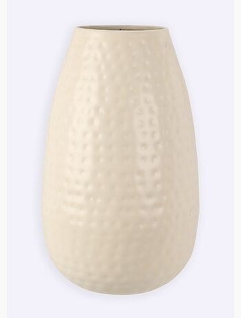 Vase ovale en céramique aspect martelé - Afibel