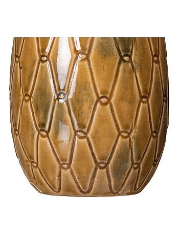 Vase patiné moutarde