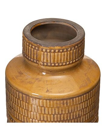 Vase patiné moutarde