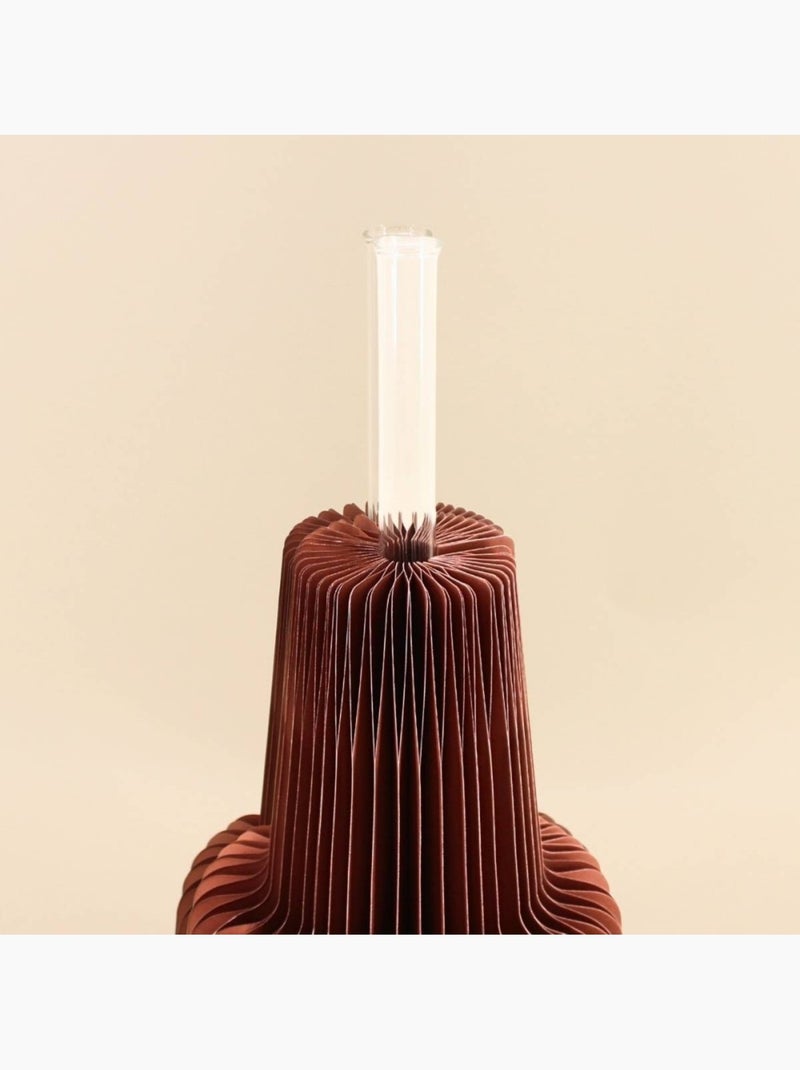 Vase pliable en papier, H28cm Terracotta - Kiabi