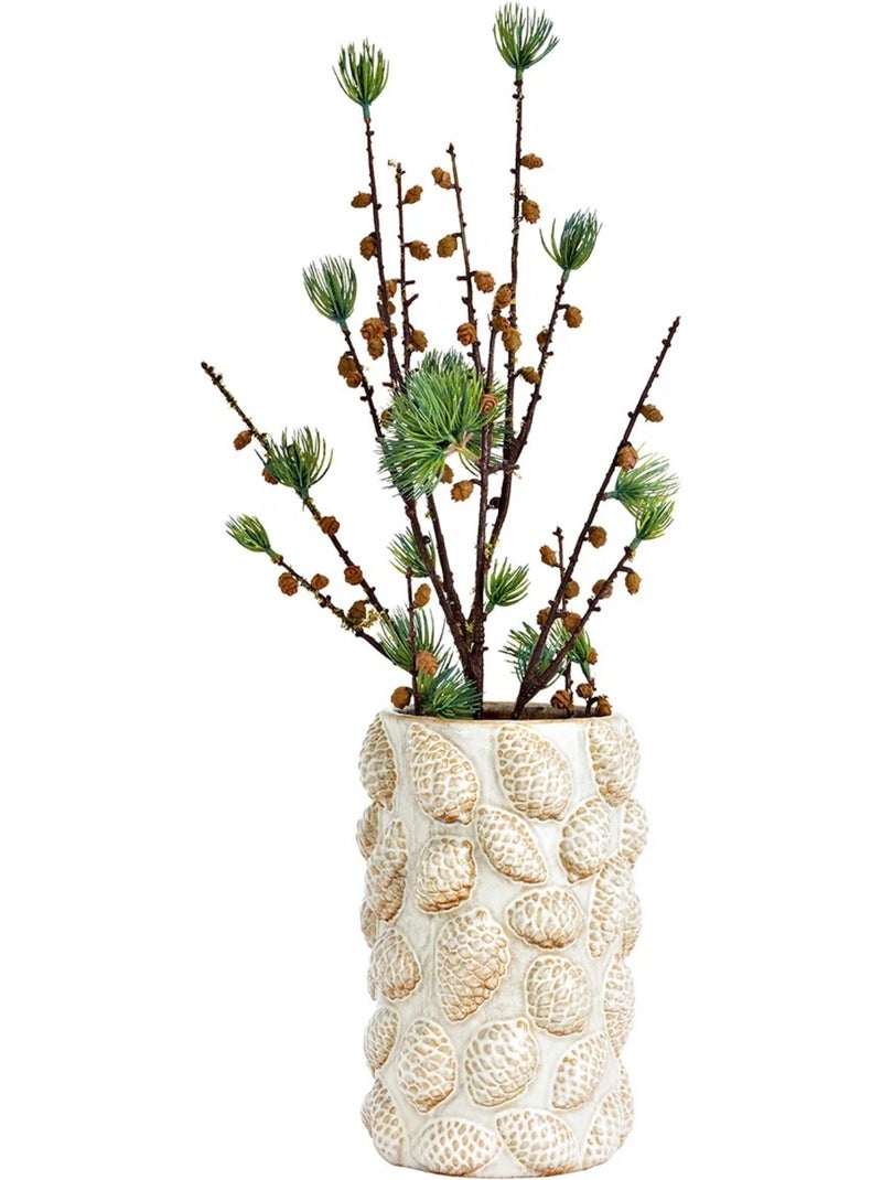 Vase pomme de pin en porcelaine Beige - Kiabi