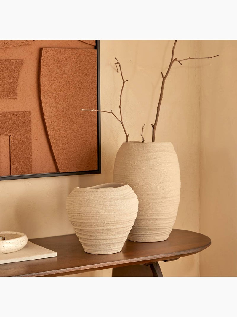 Vase Prudi blanc H22cm Blanc - Kiabi
