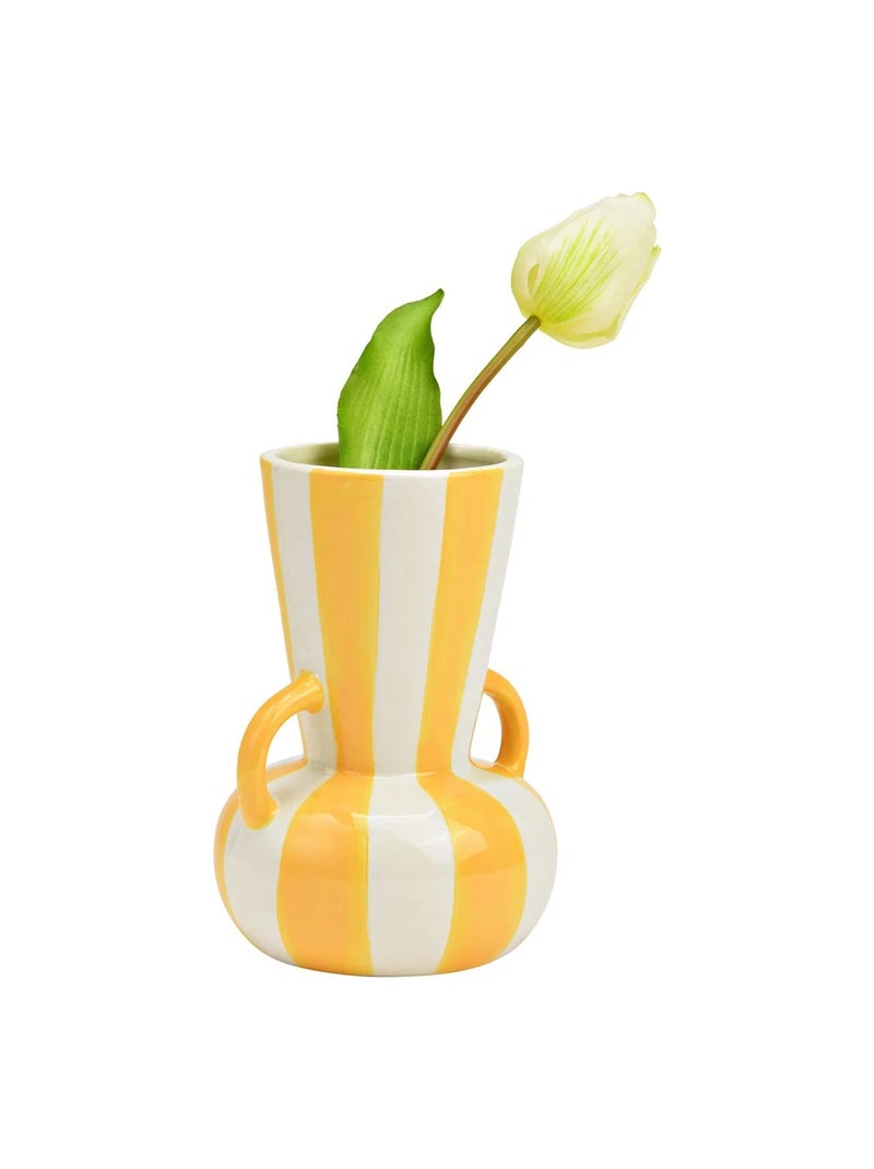 Vase raye en ceramique moderne Jaune - Kiabi