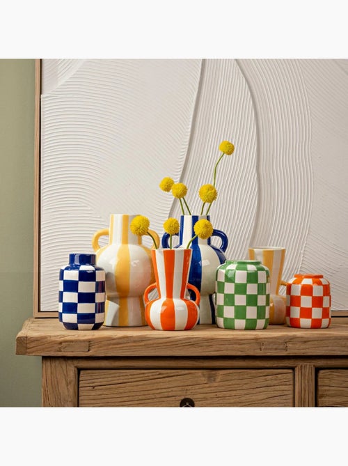 Vase raye en ceramique moderne - Kiabi