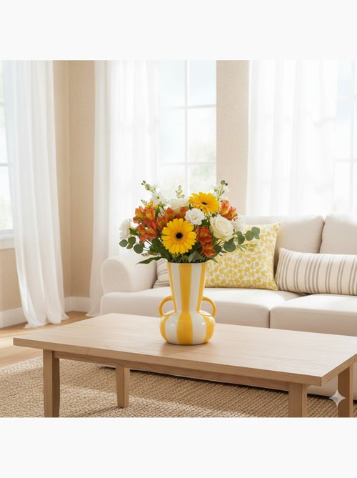 Vase raye en ceramique moderne - Kiabi