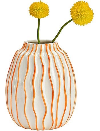 Vase raye en ceramique