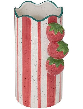 Vase rayé fraises en dolomite FRUITY