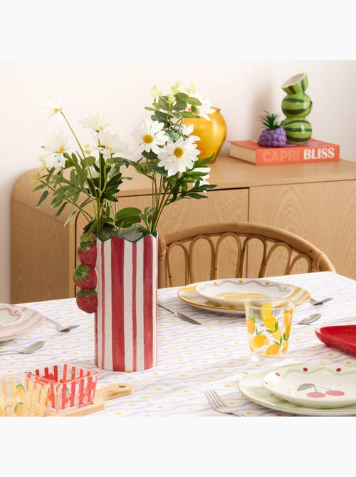Vase rayé fraises en dolomite FRUITY - Kiabi Vase rayé fraises en dolomite FRUITY - Kiabi