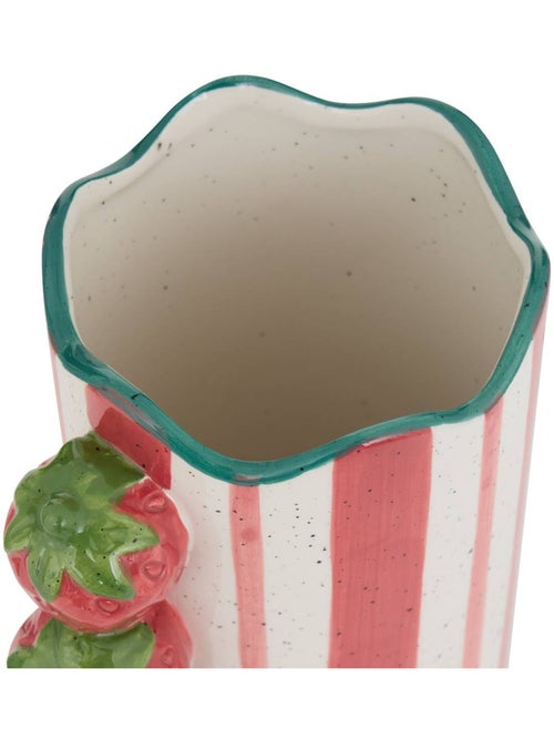Vase rayé fraises en dolomite FRUITY - Kiabi Vase rayé fraises en dolomite FRUITY - Kiabi