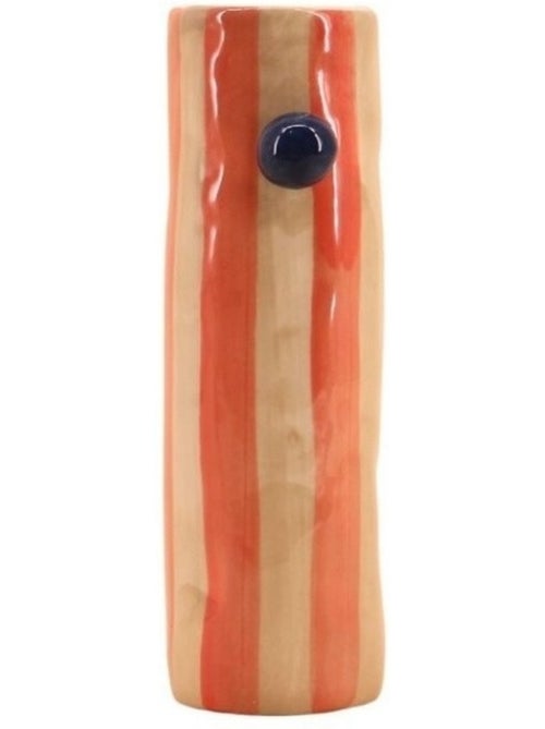 Vase rayures et perles rayé orange, H20cm - Kiabi