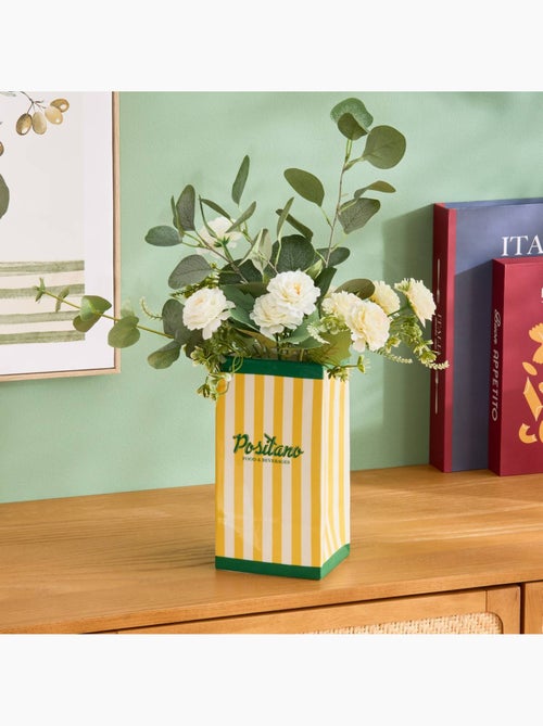 Vase rectangulaire rayé en dolomite DELLA - Kiabi