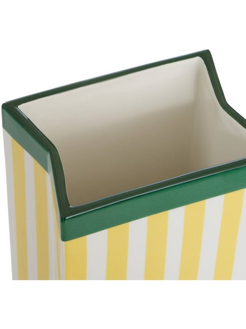 Vase rectangulaire rayé en dolomite DELLA - Kiabi
