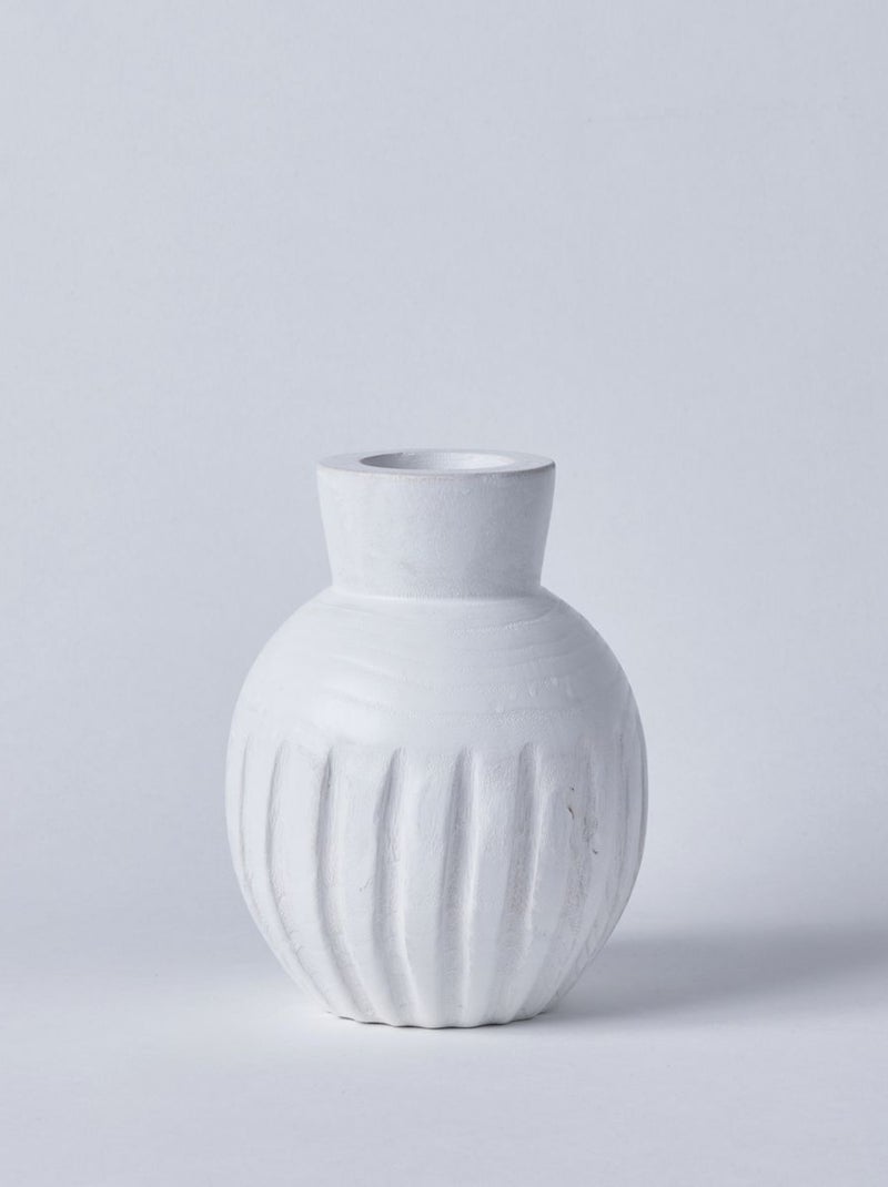 Vase rond avec rainures FRENCH PORT Ecru - Kiabi