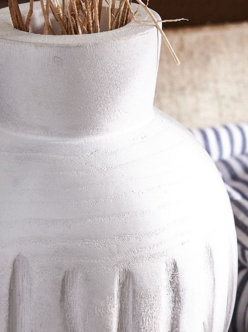 Vase rond avec rainures FRENCH PORT Ecru - Kiabi