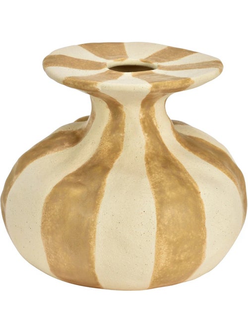Vase rond en céramique rayé - Kiabi Vase rond en céramique rayé - Kiabi