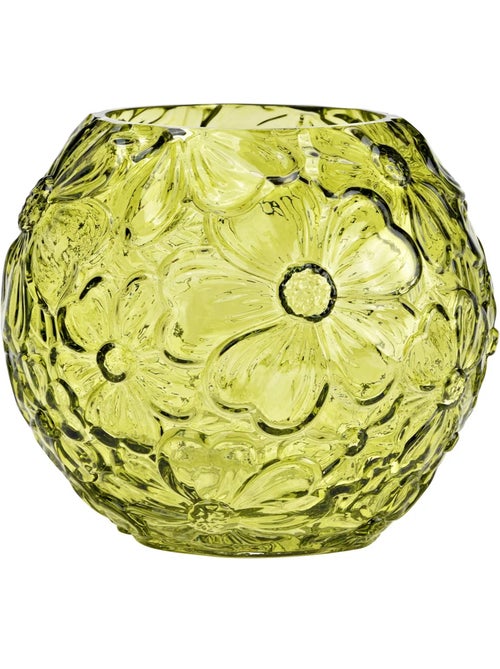 Vase rond en verre transparent Fleurs - Kiabi