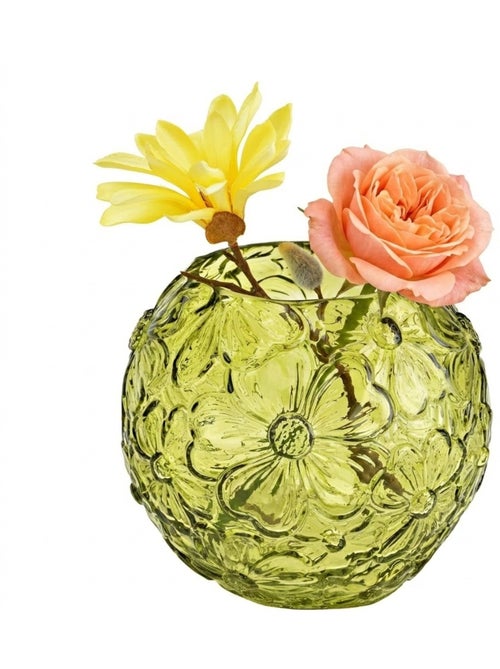 Vase rond en verre transparent Fleurs - Kiabi