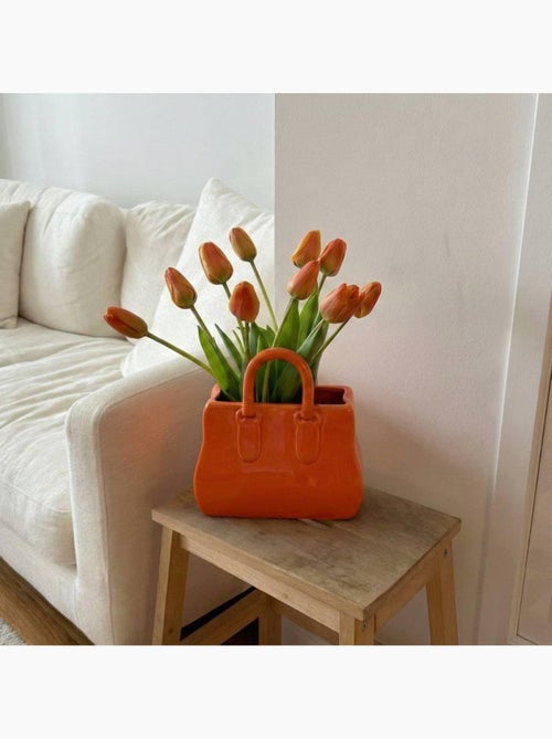 Vase sac à main en céramique 25cm - Kiabi