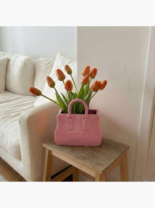 Vase sac à main en céramique 25cm - Kiabi